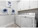 Bright laundry room with white cabinets, modern washer, and dryer at 234 Pintail Dr, Monroe, NC 28110