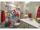 Bathroom with a shower and tub and featuring a floral shower curtain and vanity at 3624 County Down Ave # 5-14, Kannapolis, NC 28081