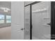 Modern bathroom boasting a glass-enclosed shower at 4109 Walking Ridge Rd # 57, Charlotte, NC 28208
