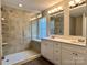 Bathroom showcasing a glass enclosed shower and vanity at 10550 Worsley Ln, Charlotte, NC 28269