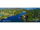 Stunning aerial view of waterfront homes on Lake Norman surrounded by mature trees and beautiful water views at 119 Era St, Troutman, NC 28166