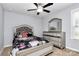 Elegant main bedroom with ornate bed frame, decorative headboard, and matching dresser at 14125 Derby Farm Ln, Charlotte, NC 28278