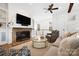 Cozy living room featuring a fireplace and seamless access to open layout at 1754 Sterling Rd, Charlotte, NC 28209