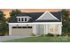 Charming two-story home with gray siding, a black roof, a two-car garage, and manicured landscaping at 1914 Sparkling Stream Dr # 057, Belmont, NC 28012