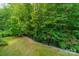 A serene, tree-filled backyard offering privacy and a peaceful outdoor space at 2108 Clarion Dr, Fort Mill, SC 29707