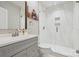 Modern bathroom featuring shower with glass door and stylish vanity at 2108 Clarion Dr, Fort Mill, SC 29707