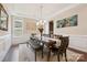 Spacious dining room with a large table, bench seating, and elegant décor, ideal for entertaining guests at 2108 Clarion Dr, Fort Mill, SC 29707