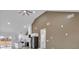 Open-concept living area with vaulted ceilings and a modern kitchen at 2867 W Zion Church Rd, Shelby, NC 28150