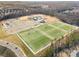 Aerial view featuring soccer fields, baseball diamonds and common areas at 416 Clemson Tree Ln, Lake Wylie, SC 29710