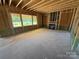 Unfinished room features a fireplace and a row of windows providing ample natural light at 4688 Glen Stripe Dr # Cal0069, Indian Trail, NC 28079