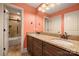 Bathroom with double sinks, granite countertops, and a separate shower/tub at 472 Barber Loop, Mooresville, NC 28117