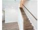 The stairway is carpeted and has a banister at 620 Smith St # B, Mooresville, NC 28115
