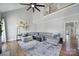 Open-concept living room with high ceilings and a cozy seating area at 726 Amberly Xing, Fort Mill, SC 29708