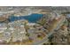 Aerial view of a residential community, showcasing a central lake, community pool, and well-maintained landscaping at 2195 Durand Rd, Fort Mill, SC 29715