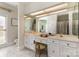 Bright bathroom with double vanity, ample counter space, and large mirror at 2968 Robinwood Rd, Gastonia, NC 28054