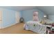 Cozy bedroom with a light blue color scheme, a comfortable bed and a window for natural light at 2968 Robinwood Rd, Gastonia, NC 28054