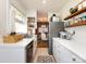 Well-lit kitchen with white cabinets, stainless steel appliances, and open view to the dining area at 4310 Randolph Rd, Charlotte, NC 28211