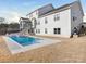 A serene backyard featuring a sparkling pool, complemented by a screened porch at 7206 Sumters Camp Trl, Fort Mill, SC 29707