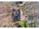 Birds-eye view of a house showing the backyard deck and a driveway with car at 11121 Timber Hill Ct, Charlotte, NC 28226