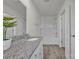 Bathroom featuring granite countertops and modern fixtures at 120 Orville Rd, Statesville, NC 28677