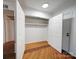 Spacious closet with hardwood floors at 1323 Queens Rd # 424, Charlotte, NC 28207