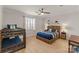 Nautical themed bedroom with queen bed, bunk bed, and wood flooring at 18409 Harborside Dr, Cornelius, NC 28031