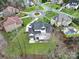 Expansive aerial view of the home set within a lush, green neighborhood with mature trees and well-maintained landscaping at 411 Belo Ct, Fort Mill, SC 29715