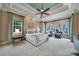 Spacious main bedroom boasts a tray ceiling and multiple windows providing natural light at 411 Belo Ct, Fort Mill, SC 29715