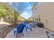 Relaxing backyard patio with blue Adirondack chairs and outdoor seating area at 4462 Haddington Dr, Fort Mill, SC 29707