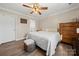 Bedroom with neutral decor, a ceiling fan, and wood-look floors at 131 Lowry Row # 8, York, SC 29745