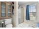 Bathroom featuring a stand up shower and a large window for natural light at 1818 Valley Springs Se Dr, Conover, NC 28613