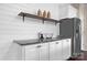 Modern kitchen with stainless steel refrigerator and granite countertops with decor at 1818 Valley Springs Se Dr, Conover, NC 28613