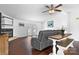 Spacious living room boasts wood floors, a fireplace, and French doors to the patio at 1818 Valley Springs Se Dr, Conover, NC 28613