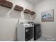 Well-organized laundry room features modern washer and dryer plus storage shelves at 3078 Montreaux Valley Dr, Fort Mill, SC 29707