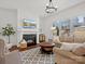 Cozy living room featuring a fireplace, a large sofa, natural light and neutral paint at 1016 Hickory Pine Rd, Waxhaw, NC 28173