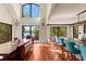 Bright dining room with lake views, featuring modern decor and ample seating at 1220 Broadside Rd, York, SC 29745
