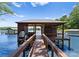 Covered boat dock with boat slip, jet ski lift, storage and seating at 1220 Broadside Rd, York, SC 29745