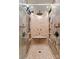 Walk-in shower with detailed mosaic tiles and rainfall shower head at 1220 Broadside Rd, York, SC 29745