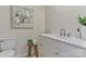 Bathroom vanity with white cabinets, white countertop, and modern faucet at 3617 12Th Street Ne Dr, Hickory, NC 28601