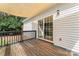 A covered back deck adjoins a sliding glass door to the home's interior, for easy access and outdoor living at 4053 Crestview Dr, Rock Hill, SC 29732