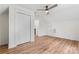 Bedroom with hardwood floors, ceiling fan, closet, and window at 4053 Crestview Dr, Rock Hill, SC 29732