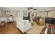 Open concept living room with hardwood floors and neutral colors at 830 Jefferson Dr, Charlotte, NC 28270