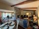 Open concept living room and dining room with fireplace at 13828 Lake Bluff Dr, Matthews, NC 28105