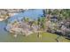 Stunning aerial view of a home on a lush private peninsula with a private dock at 2139 Peninsula Dr, Clover, SC 29710