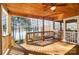 Large, covered porch with view of the lake and woods includes an entrance to the house at 2139 Peninsula Dr, Clover, SC 29710
