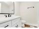 Renovated bathroom features a modern vanity, framed mirror, and tiled shower/tub combo at 2159 Greenleaf Rd, Clover, SC 29710