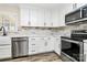 Well-equipped kitchen with white cabinetry, stainless steel appliances, and modern finishes at 2159 Greenleaf Rd, Clover, SC 29710