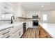 Well-lit kitchen showcases white cabinets, stainless steel appliances, and a farmhouse sink at 2159 Greenleaf Rd, Clover, SC 29710