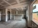 Open-concept living space under construction with unfinished walls and large windows at 2216 Camber Dr # Cwo0074, Gastonia, NC 28054