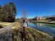 Scenic private property pond reserved for resident fishing only at 2937 Bellasera Way, Matthews, NC 28105